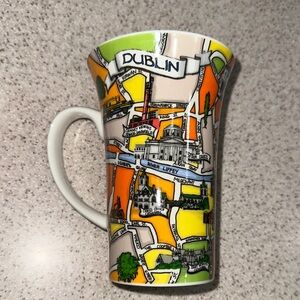 Dublin Map Ceramic Travel Mug - Colorful Landmark Design